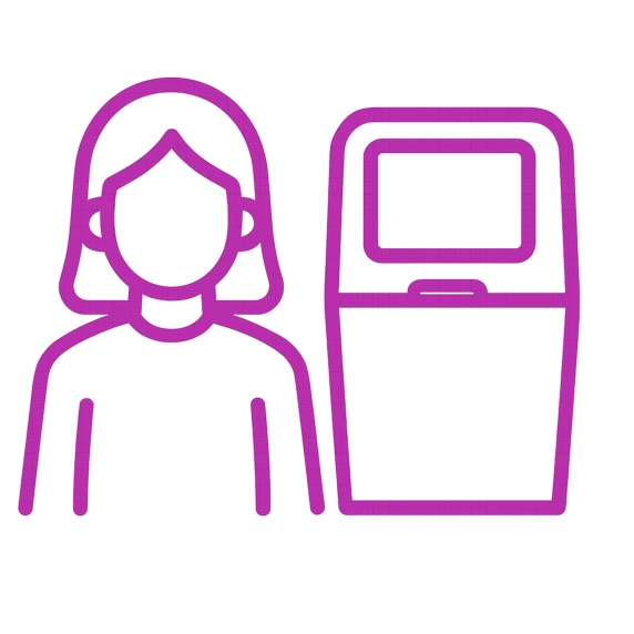 Line illustration of Dan, a passenger beside a seat-back screen