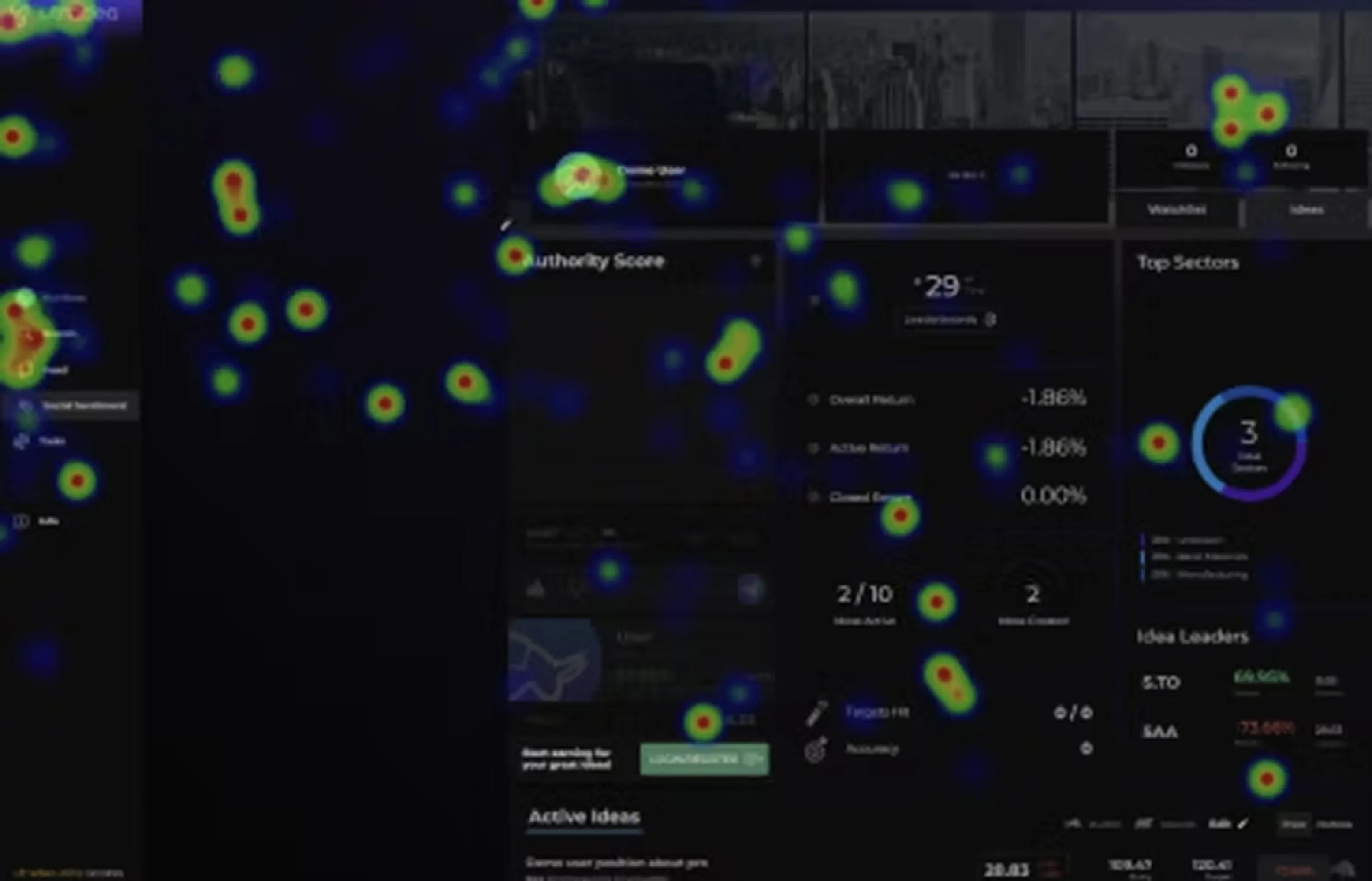 Heatmap showing how guest users scanned the portfolio page for orientation